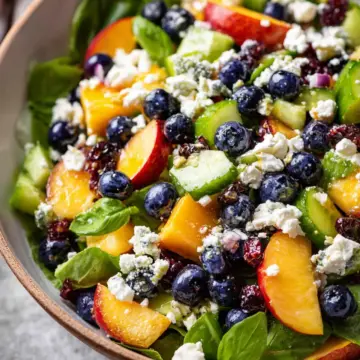 Blueberry Peach Feta Salad