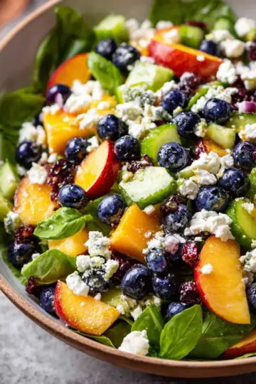 Blueberry Peach Feta Salad