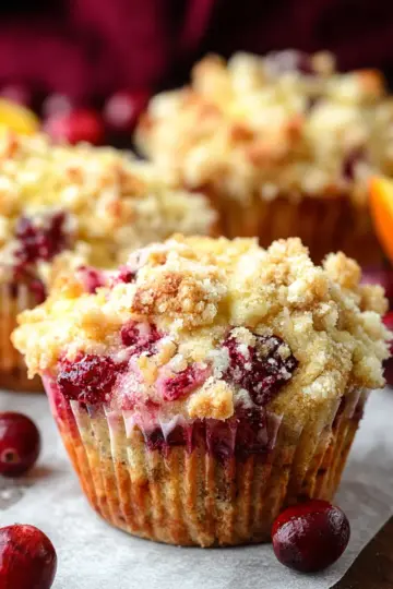 Cranberry Orange Muffins with Streusel Topping