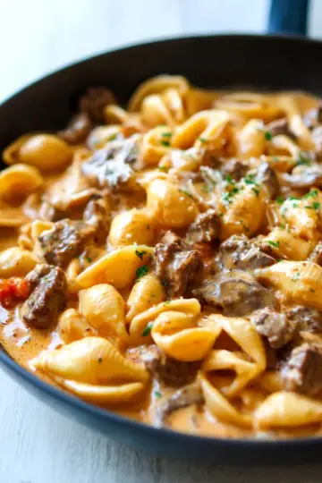 Creamy Beef and Shells