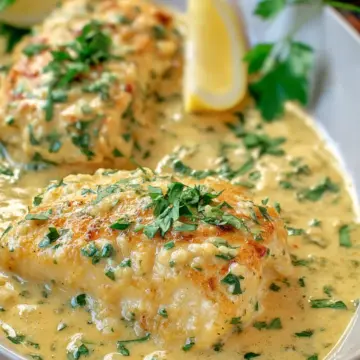 Fish Fillets in Creamy Garlic Sauce