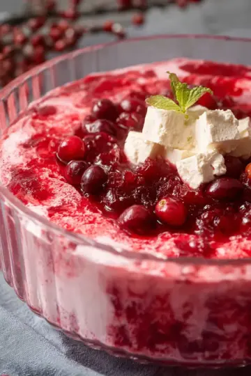 Cranberry Jello Salad with Cream Cheese and Fresh Cranberry Sauce