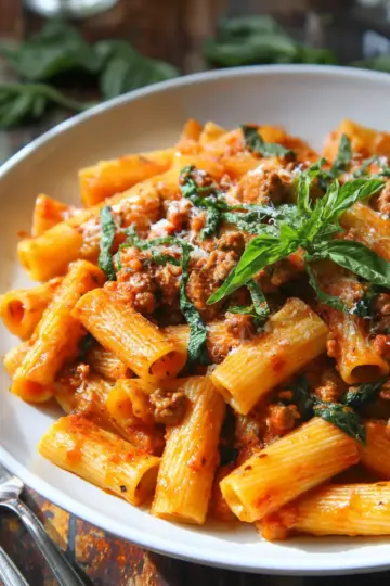 Creamy Sausage Rigatoni