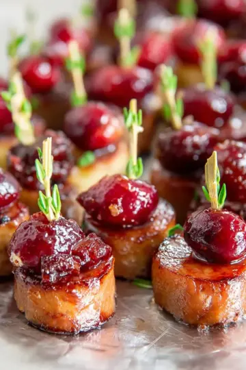 Sheet Pan Smoked Sausage Cranberry Bites