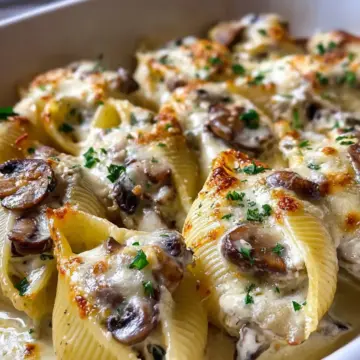 Creamy Garlic Mushroom Stuffed Shells