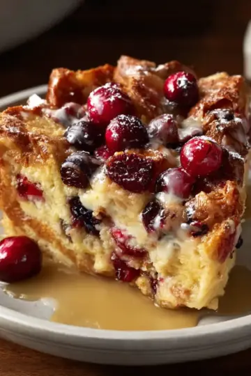 Maple Cranberry Bread Pudding Recipe