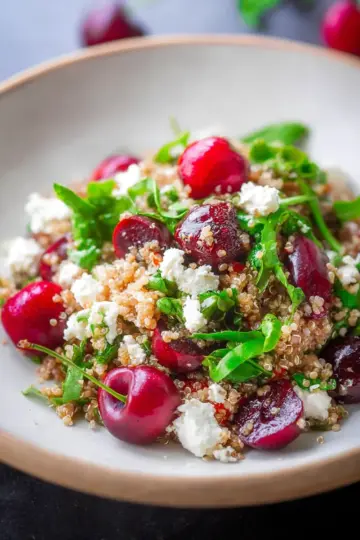 Quinoa, Cherry, and Goat Cheese Salad