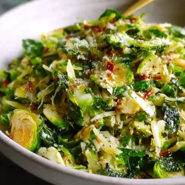 Delicious Sautéed Shredded Brussels Sprouts with Cheesy Bliss