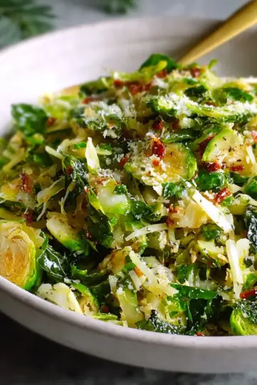Delicious Sautéed Shredded Brussels Sprouts with Cheesy Bliss