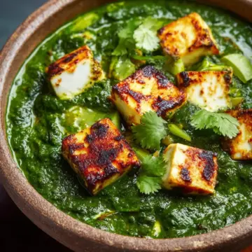 Palak Paneer with Pressed Fresh Ricotta Recipe