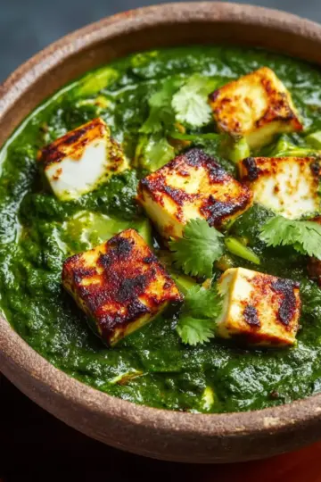 Palak Paneer with Pressed Fresh Ricotta Recipe