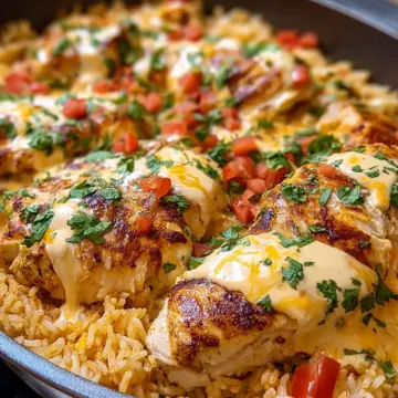 Queso Chicken and Rice Bake