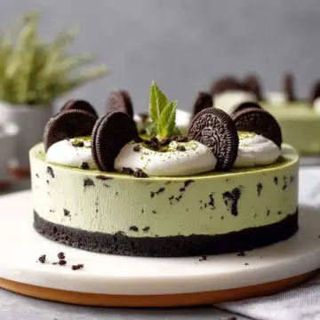 No-Bake Matcha Oreo Cheesecake Recipe