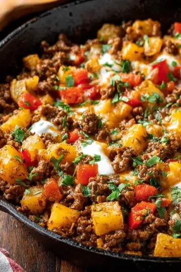 Mexican Ground Beef and Potato Skillet