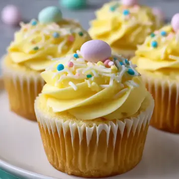 Lemon Curd Easter Cupcakes