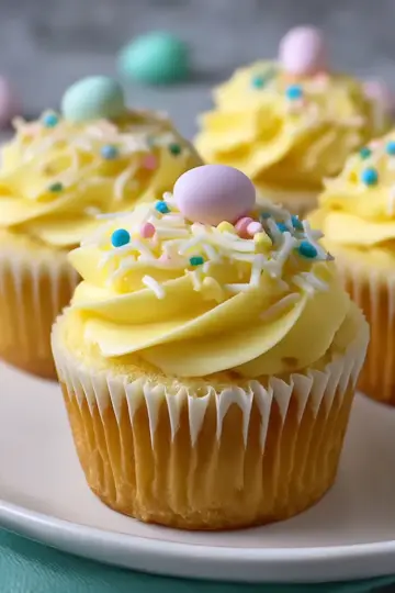 Lemon Curd Easter Cupcakes