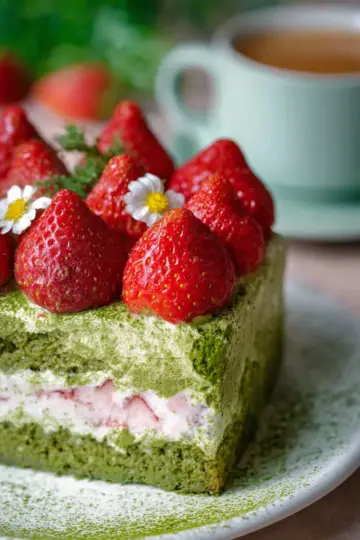 Strawberry Matcha Latte Cake