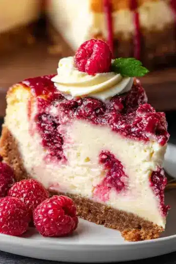 White Chocolate Raspberry Cheesecake