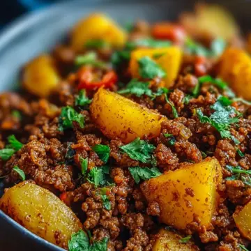 Aloo Keema Ground Meat with Potatoes