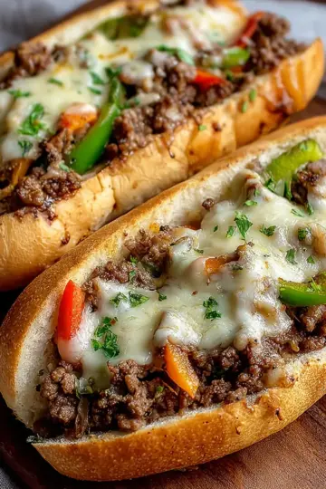 Ground Beef Philly Cheesesteaks