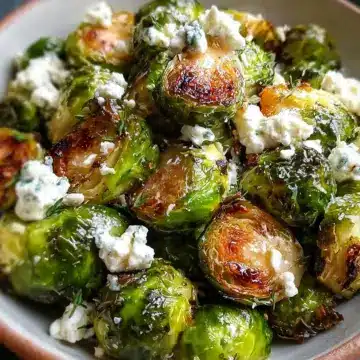 Crispy Brussels Sprouts with Boursin Cheese