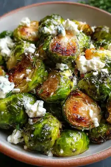 Crispy Brussels Sprouts with Boursin Cheese