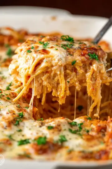 Creamy Baked Cream Cheese Spaghetti Casserole Bliss