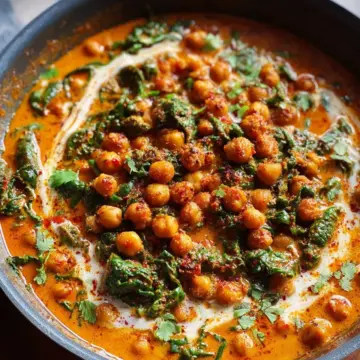 Harissa Chickpeas with Coconut Cream and Leafy Greens Recipe