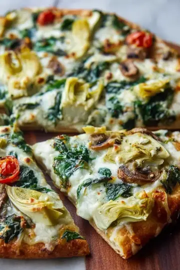 High Protein Spinach Artichoke Pizza Recipe