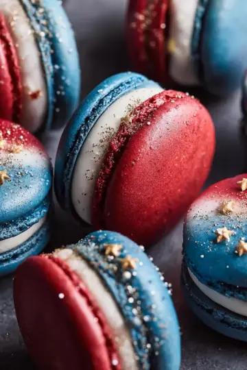Red White and Blue Macarons That Are Bright and Delicious