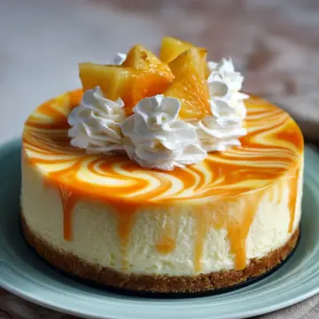 Orange Pineapple Swirl Cheesecake