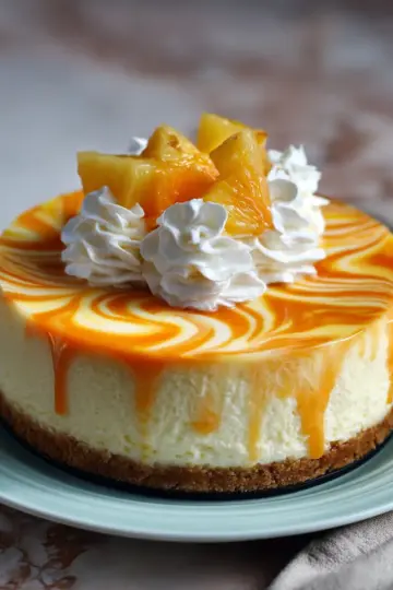 Orange Pineapple Swirl Cheesecake