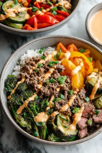 Beef & Veggie Bowls with Comeback Sauce Recipe