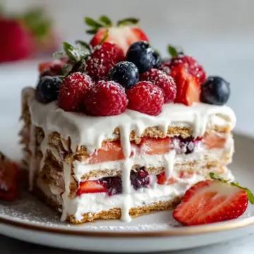 Easy No Bake Summer Berry Icebox Cake Recipe