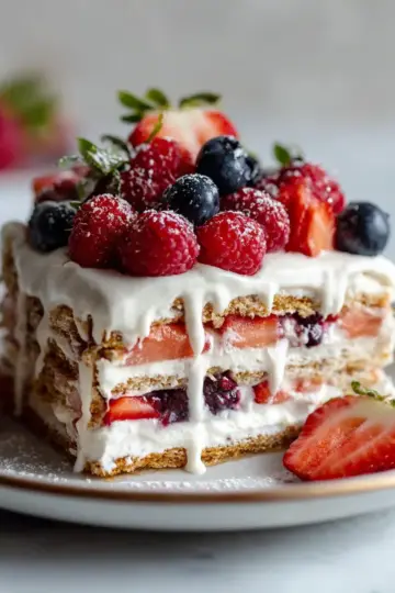 Easy No Bake Summer Berry Icebox Cake Recipe