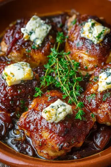Slow Cooker Fig Jam & Goat Cheese Chicken Thighs