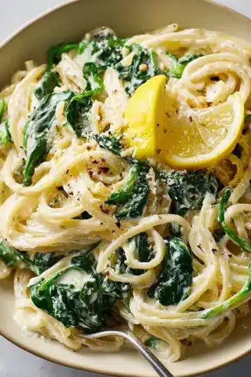 Lemon Ricotta Pasta with Spinach Recipe