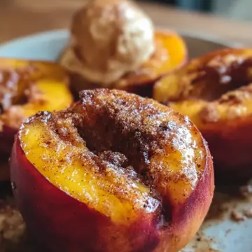 Delicious Cinnamon Sugar Baked Peaches