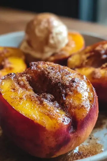 Delicious Cinnamon Sugar Baked Peaches